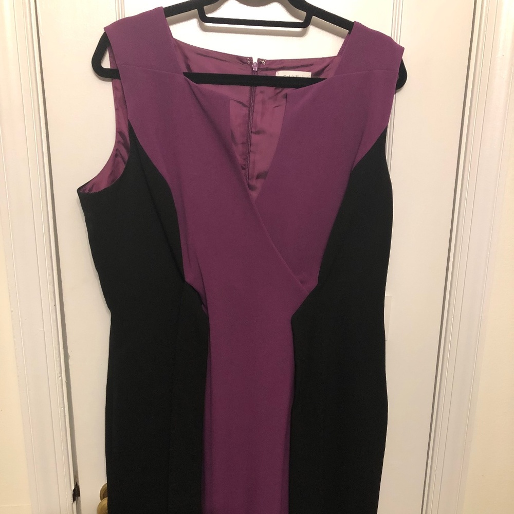 Calvin Klein Purple and Black Dress